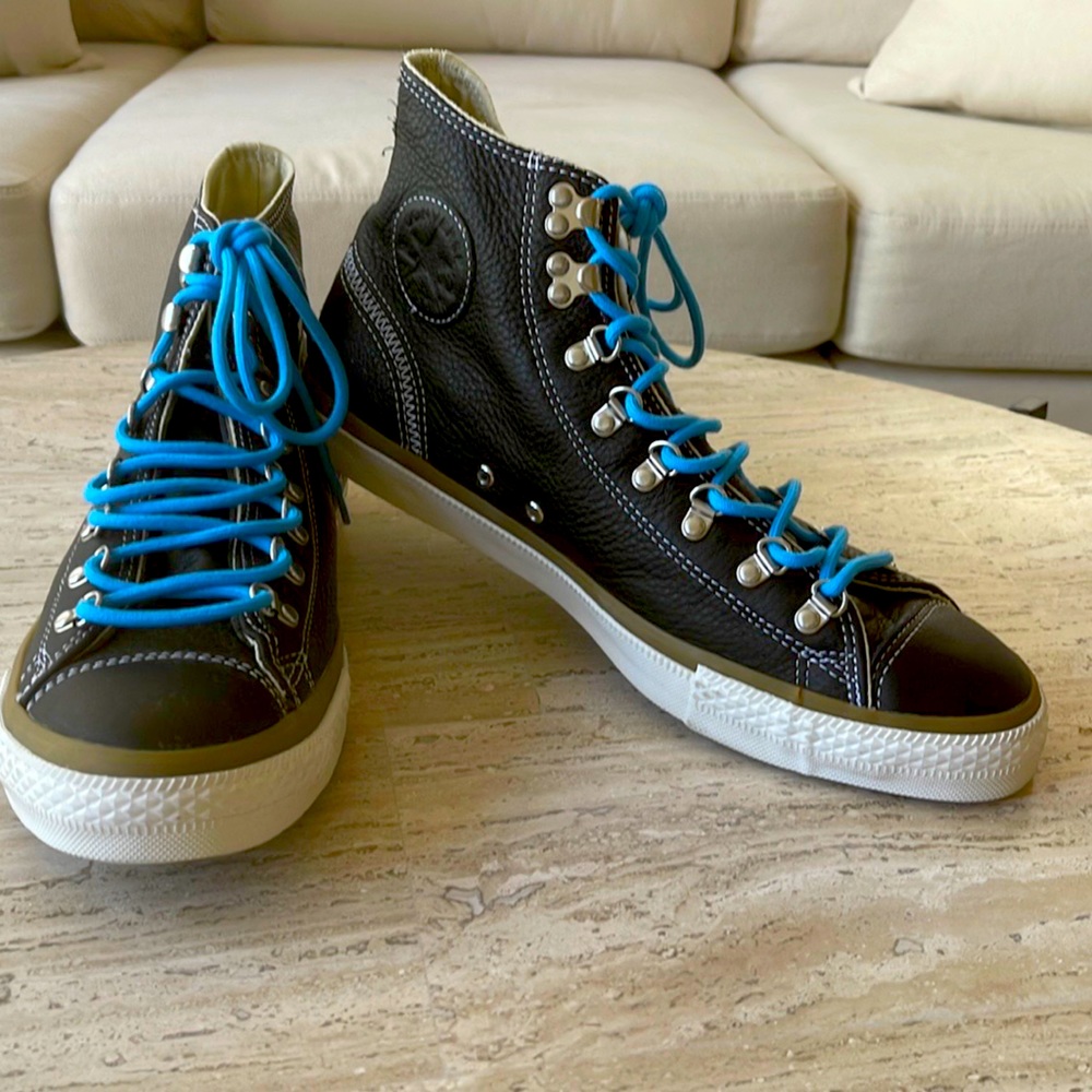 Converse Black Leather Men 10.5 US Reg